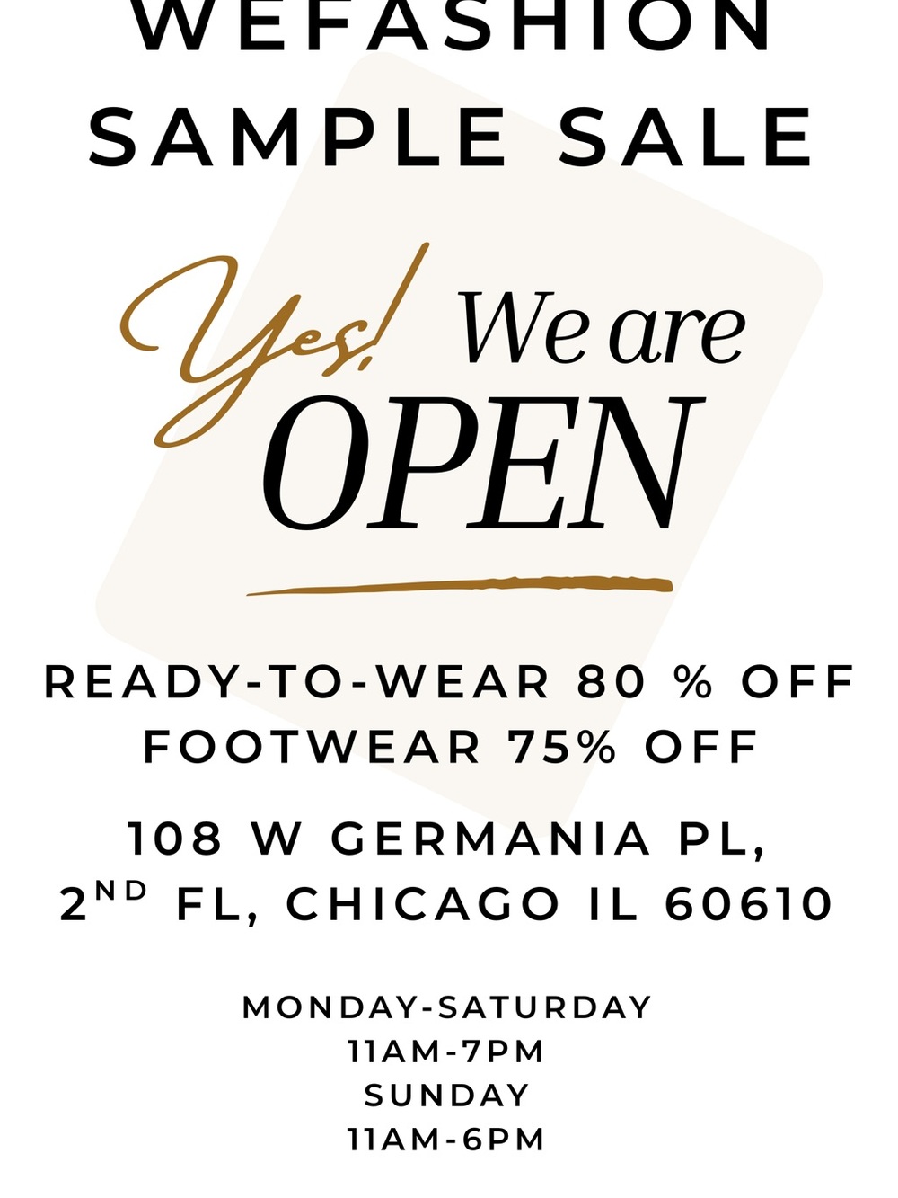 WEFASHION Sample Sale Chicago